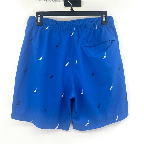Nautica Blue Logo All Over Print Swim Trunks Men's Small - Picture 3 of 3